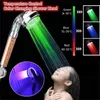 Controle de temperatura 3 cores mudando led anion spa cabeça de chuveiro banheiro economia água chuveiros portáteis acessórios do banheiro