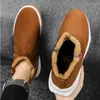 Botas tendência de inverno algodão confortável para homens mais veludo quente deslizamento na neve ao ar livre antiderrapante sapatos casuais resistentes ao desgaste