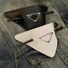 Vintage Designer Hair Clips Women Fashion Brand HairJewelry Classic Triangle Logo Barrettes Autumn Girls Gift Leather Hair Clip