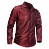 Men's Dress Shirts 2023 Bright Face Sleeves Long Sleeve Performance Nightclub Men Clothing Ropa De Hombre Blusas