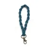 Key Rings Creative Cotton Rep Woven Armband Keychain for Women Wristlet Boho Chain Accessories FOB Rem flätad handledssläpp dhsun