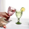 300ml Colorful Wine Glass Vintage European Style Water Cup Reuseable Heat Resisting Goblets For Travel Party Celebrations B1011