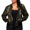 Vestes pour femmes Veste de camouflage décontractée avec poches Cool Col V Manches longues Zip Up Street Hip Hop Léger Femme Vêtements