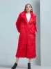 Женское меховое пальто из искусственного меха ZADORIN High Street, роскошное длинное пальто из искусственного меха, женское винтажное тонкое красное розовое пальто из искусственного меха, пушистая женская куртка Pele T230921