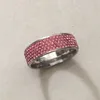 Full Zircon Engagement Rings for women pink color Wedding rings female anel Austrian Crystals Jewelry top quality194d