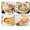 Pans European Style Frying Pan Ceramic Coating Non-stick Surface Aluminum Wood Handle Induction Cooking Gas Easy Clean