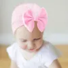 BeanieSkull Caps Accessoires Bébé Fille Coton Turban Big Bow Chapeau Enfant Enfants Head Wrap Born Beanie Solide Couleur Infant Bonnet Cap 0-2T 230921