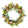 Kwiaty dekoracyjne sztuczny wieniec kwiatowy no miażdżący realistyczne żywe rośliny zielone liście wiosenne drzwi girlandy do domu