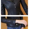 Couro feminino 2023 outono temperamento fino ajuste feminino curto casual plutônio outwear moda all-matching jaqueta de motocicleta