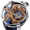 2022 Astronomia Tourbillon Swiss Quartz Mens Watch Rose Gold Blue Skeleton 3D Globe Dial Black Leather Strap Super Edition Pur263a