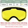 Ski Goggles LOCLE UV400 Antifog Skiing Lenses Glasses Weak Light Cloudy Brightening Lens For S3100GOG201HB3L900 Only 230920