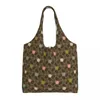 Sacs à provisions personnalisés fleur ombre point marine toile femmes recyclage grande capacité épicerie Orla Kiely fourre-tout sac à main sacs à main