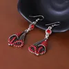 Dangle Oorbellen Mode Kristal Vrouwen Vintage Verzilverd Multi-layer Kleurrijke Zirkoon Hanger Bruiloft Sieraden Geschenken