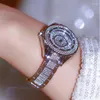 Armbandsur Kvinnor tittar på topp Japan Quartz Movement Full Diamond Dress Ladies Wrist Watep