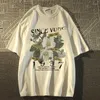 القمصان T Thirts 2023 Summer Men and Women Loose Fit Retro Flower Print T-Shirt Third Trend Hip Hop Disual Short Sleeve Harajuku Y2K