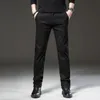Мужские брюки, осенние прямые свободные повседневные брюки из 97% хлопка, 3% спандекса, модные эластичные деловые брюки высокого качества, мужской бренд 230921