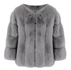 2023 Winter Women 's Fur Women Autumn Short Round Neck Coat Women's Fashion Top