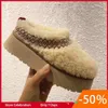 Mao Slippers 2023 Winter Nieuwe Mode Veelzijdige Dikke Zool Baotou Kan Casual Suede Schoenen Extern Dragen