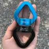 Carabiners utomhus säkerhet bergsklättring carabiner universal ring flyg yoga 360 graders rotationskontakt enhet rep svängbar kontakt 230921