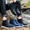 Rain Boots Rain Boots Man's Rubber Boots Fashion Ankle Boots Round Toe Plarform Boots Outdoor Non-slip Slip on Rain Shoes Men Fishing Boots 230920