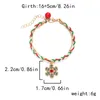 Link Bracelets Christmas Three Color Braided Rope Woven Bracelet For Women Oil Dripping Snowflake Pendant Trendy Friendship Jewelry