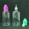 Temizleme Pet Boş Buhar Şişe Ambalaj Plastik 5ml 10ml 15ml 20ml 30ml 50ml Renkli Çocuk geçirmez Kapaklı Keskin Uçucu Yağlar için Keskin Uçlar Suyu Sıvı Göz damlası Depolama