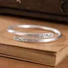 Bangle 999 Silver Auspicious Clouds Bracelet Women's Vintage Open Jewelry Simple Style Overlapping Fashion Bangle 230921