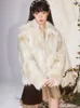Abrigo largo cálido de piel para mujer, chaqueta integrada peluda ecológica, ropa de invierno Vintage de imitación, 2023
