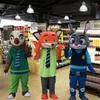 Trajes de mascote Crazy City Animal Judy Hopp Rabbits e Nick Costume para evento de festa de Halloween