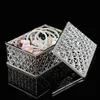 Jewelry Boxes Mini Treasure Storage Box Gold color Silver color Hollow Flower Pattern Case for Necklace Earring Ring 230921