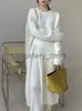 Chandails pour femmes Pull surdimensionné Pull Long Pull Femmes Robe Nouvelle Mode Coréenne À Manches Longues Top Side Slit O Cou Automne Robe Pull J230921