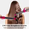 Hair Straighteners Lescolton 2in1 Ceramic Hair Curling Irons Straightener Hair Curler Roller Straightening Irons Styling TooIs Wands Dual Voltage 230920