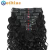 Lace Eotltiue Water Wave Clips In Hair Brazilian Human 8 Pieces And 120g Set Natural Color 8 24 Inches 230920