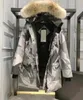 Designer-Damen-Daunenjacke, kanadische Modemarke, Gans, langer Mantel, große Tasche, Pelzkragen, Thermo-Oberteil, weiblich, Herbst und Winter, winddichte Paar-Kleidung, K052