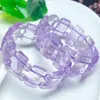 Strand Naturel Lavande Améthyste Bracelet Bracelet Guérison Mode Reiki Cristal Homme Femme Fengshui Bijoux Cadeau D'anniversaire 1 pcs 12x22mm