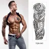 Other Tattoo Supplies Men s Temporary Tattoos Large Arm Sleeve Sticker Dragon Tiger Fish Full Skull Totem Wolf Waterproof Fake Tatoo for Women 230921