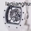 Richardmill Watches Montre mécanique automatique Milles RichardMillr Rm055 Boîtier en céramique blanche avec cadran entièrement évidé pour montre pour homme Manuel mécanique suisse Lu