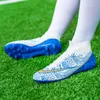 Sapatos de segurança sapatos de futebol para homens azul alto tornozelo ao ar livre treinamento botas de futebol tffg antiderrapante indoor chuteiras crianças turf football sneaker 230920