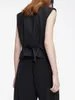 Kamizelki damskie French Black Shleeless Vest Vest For Women 2023 Autumn Single Bered Office Lady Vintage Fashion Fash