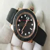 Top de alta qualidade relógios de pulso 40mm mostrador preto 116655 rosa ouro safira bandas de borracha pulseira automática relógio masculino relógios2257