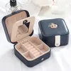 Jewelry Boxes 1pcs Double Layer Storage Box For Men And Women Large Capacity Leather Hardware Travel Portable Flip Lid Palm 230920