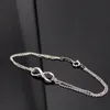 Collier de luxe pour femmes, bracelet de créateur, bijoux d'amour, pendentif sans fin, double chaîne, bracelets de luxe pour dames, argent 925, chaud-7