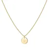 Pendant Necklaces Initial Necklace Gold-Plated Kid Round Disc Double Side Engraved Letter Personalized Alphabet N84D