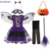 Costume cosplay di Halloween per bambini neonate bambini costume da strega ragazza cosplay festa di carnevale principessa vestiti in maschera 230920