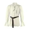 Herrklänningskjortor Vintage Medieval Shirt Ruffled under toppar Performance Costume Retro Renaissance Steampunk Blus långärmad hane