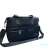 Classic Briefcase Messenger Bag Men's Designer Nylon Tote Vintage Shoulder crossbody Bag with long belt crossbody bag