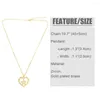 Pendant Necklaces FLOLA Big Gold Plated Heart Shape Star Necklace For Women Zircon CZ Jewelry Party Gifts Nkev05