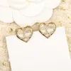 2023 Роскошные качественные очаровательные серьги-гвоздики в форме сердца с бриллиантом из 18-каратного золота с штампом в коробке PS7421A318a