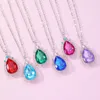 Pendant Necklaces Christmas Cartoon Magic Gem For Girl Princess Amulet Party Jewelry Cosplay Costumes Props Kids Surprise Gift