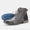 Boots Men's Leather 2023 Men Comfortable Fashion Classic Brand Large High-top Shoes Size 7-13 39-48